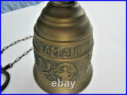 Vintage Gothic Brass Monastery Bell Vocem Meam Audit Oui Me Tangit 16 in. Tall