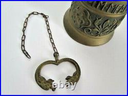 Vintage Gothic Brass Monastery Bell Vocem Meam Audit Oui Me Tangit 16 in. Tall