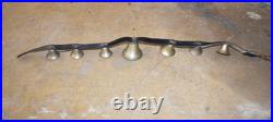 Vintage Graduated Brass Horse Sleigh Bells Strap Equestrian Harness 42