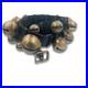 Vintage Graduated Sleigh Bells On 77 Black Leather Strap With Buckle