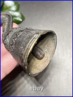 Vintage Hand Bell Bronze Thai Dancer Statue Estate Pre-Owned Unusual Patinated