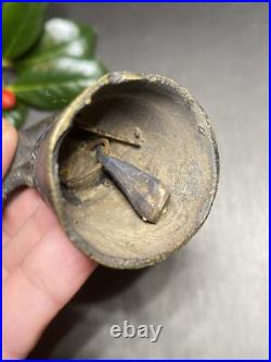 Vintage Hand Bell Bronze Thai Dancer Statue Estate Pre-Owned Unusual Patinated