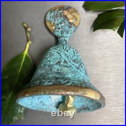 Vintage Hand Bell Greek Goddess Hygieia BiasRelief Estate Pre-Owned Heavy Bronze