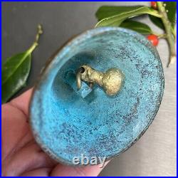 Vintage Hand Bell Greek Goddess Hygieia BiasRelief Estate Pre-Owned Heavy Bronze