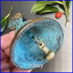 Vintage Hand Bell Greek Goddess Hygieia BiasRelief Estate Pre-Owned Heavy Bronze