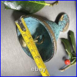 Vintage Hand Bell Greek Goddess Hygieia BiasRelief Estate Pre-Owned Heavy Bronze