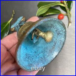 Vintage Hand Bell Greek Goddess Hygieia BiasRelief Estate Pre-Owned Heavy Bronze
