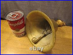 Vintage Hand Held Bell Cow Bull Heavy Brass Antique