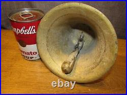 Vintage Hand Held Bell Cow Bull Heavy Brass Antique