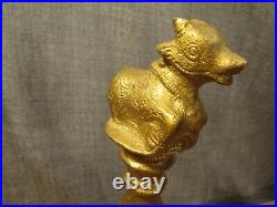 Vintage Hand Held Bell Cow Bull Heavy Brass Antique