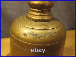 Vintage Hand Held Bell Cow Bull Heavy Brass Antique