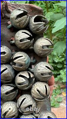 Vintage Hand Made Brass Indian Folk Dancer Ankle Tying Bell Belt Ghungroo Anklet