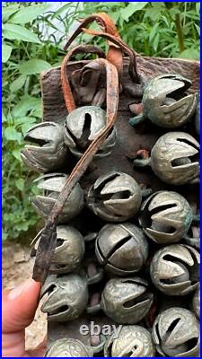 Vintage Hand Made Brass Indian Folk Dancer Ankle Tying Bell Belt Ghungroo Anklet