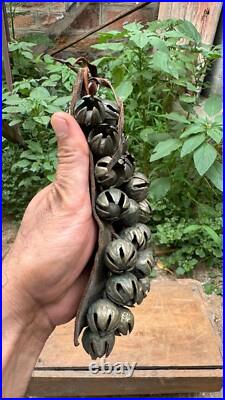 Vintage Hand Made Brass Indian Folk Dancer Ankle Tying Bell Belt Ghungroo Anklet