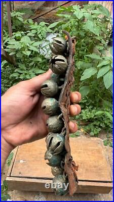 Vintage Hand Made Brass Indian Folk Dancer Ankle Tying Bell Belt Ghungroo Anklet