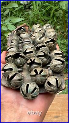 Vintage Hand Made Brass Indian Folk Dancer Ankle Tying Bell Belt Ghungroo Anklet