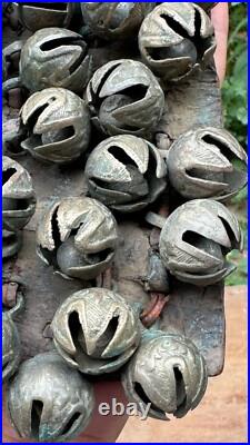 Vintage Hand Made Brass Indian Folk Dancer Ankle Tying Bell Belt Ghungroo Anklet