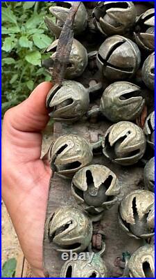 Vintage Hand Made Brass Indian Folk Dancer Ankle Tying Bell Belt Ghungroo Anklet