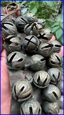 Vintage Hand Made Brass Indian Folk Dancer Ankle Tying Bell Belt Ghungroo Anklet