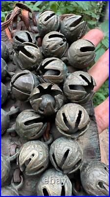 Vintage Hand Made Brass Indian Folk Dancer Ankle Tying Bell Belt Ghungroo Anklet