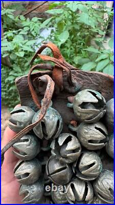 Vintage Hand Made Brass Indian Folk Dancer Ankle Tying Bell Belt Ghungroo Anklet