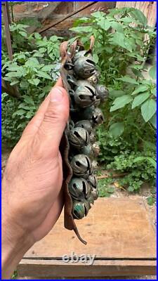 Vintage Hand Made Brass Indian Folk Dancer Ankle Tying Bell Belt Ghungroo Anklet