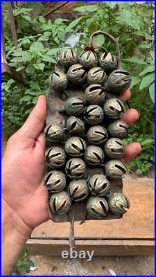 Vintage Hand Made Brass Indian Folk Dancer Ankle Tying Bell Belt Ghungroo Anklet