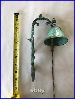 Vintage Hanging Brass Bell Made in Greece 9 Tall
