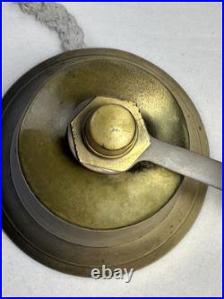 Vintage Heavy Brass Bell Engraved USN
