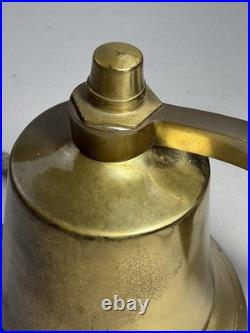 Vintage Heavy Brass Bell Engraved USN