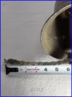 Vintage Heavy Brass Bell Engraved USN
