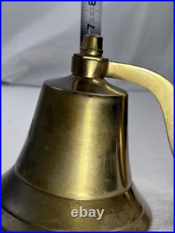 Vintage Heavy Brass Bell Engraved USN