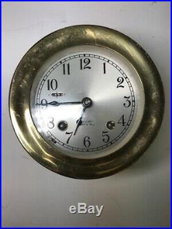 Vintage Heavy Brass Chelsea Ship's Bell Clock #333766