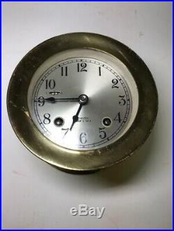 Vintage Heavy Brass Chelsea Ship's Bell Clock #333766