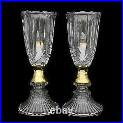 Vintage Hollywood Regency Classical Pressed Glass Shade Table Lamps a Pair