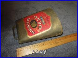 Vintage Holstein Cow Bell Large Size No. 1 with Label Blum Mfg Brass Great Sound