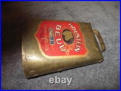 Vintage Holstein Cow Bell Large Size No. 1 with Label Blum Mfg Brass Great Sound