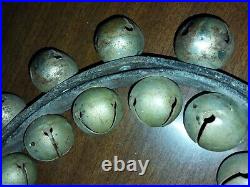 Vintage Horse Harness Sleigh 30 Brass Bells Original Leather Strap