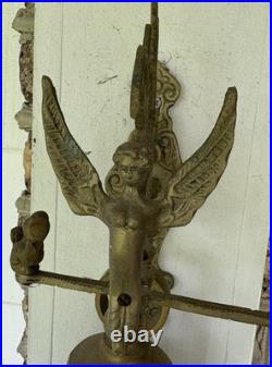 Vintage Intricate Wall Mount Brass Bell Door Knocker