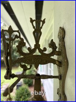 Vintage Intricate Wall Mount Brass Bell Door Knocker