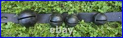 Vintage Jingle Bells Sleigh Bells On Leather Belt 8 Bells Sold As IS