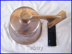 Vintage LARGE Heavy Brass Bell 10-3/4x9 Fire School Dinner Ships Wall Bell