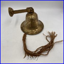 Vintage Large Brass Bell School play ground Home 5 tall 6.25 dia dinner bell