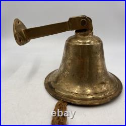 Vintage Large Brass Bell School play ground Home 5 tall 6.25 dia dinner bell