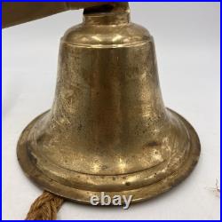 Vintage Large Brass Bell School play ground Home 5 tall 6.25 dia dinner bell