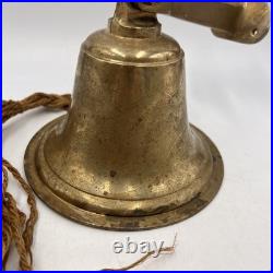 Vintage Large Brass Bell School play ground Home 5 tall 6.25 dia dinner bell