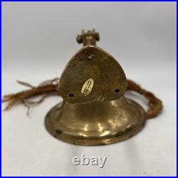 Vintage Large Brass Bell School play ground Home 5 tall 6.25 dia dinner bell
