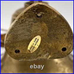 Vintage Large Brass Bell School play ground Home 5 tall 6.25 dia dinner bell