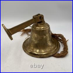 Vintage Large Brass Bell School play ground Home 5 tall 6.25 dia dinner bell
