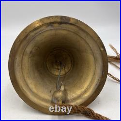 Vintage Large Brass Bell School play ground Home 5 tall 6.25 dia dinner bell